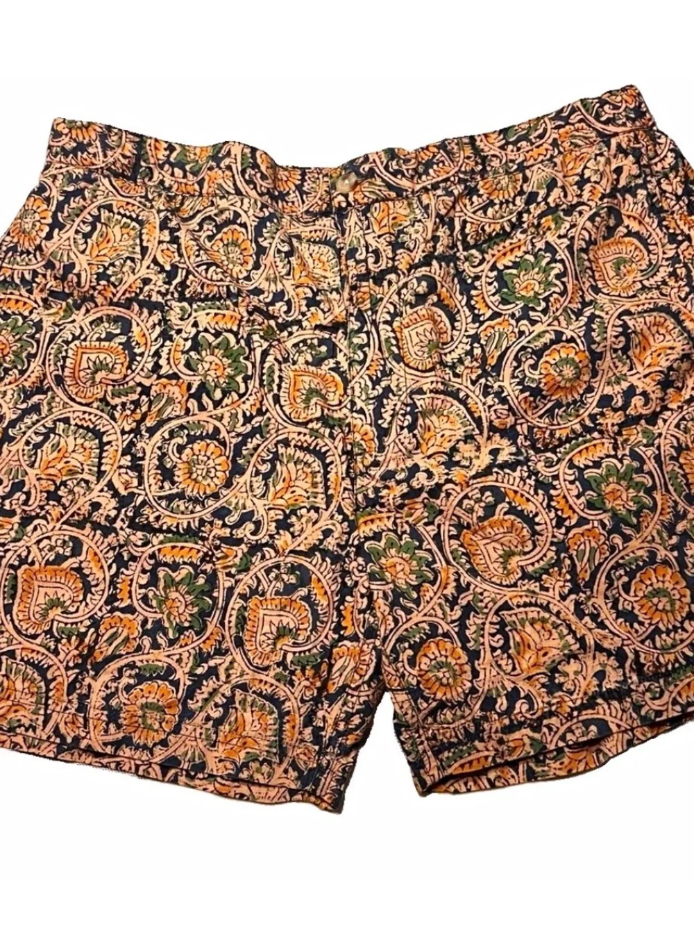 NWOT J. Press Men's Floral Swim Trunks 100% Cotton Mesh Lined Drawstring Shorts